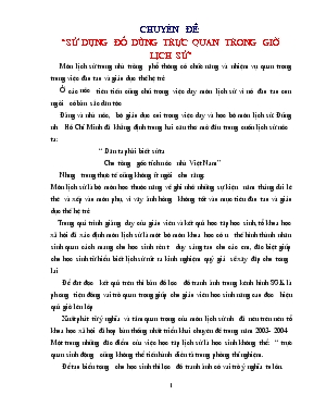 Đề tài Sử dụng các đồ dùng trực quan trong giờ lịch sử